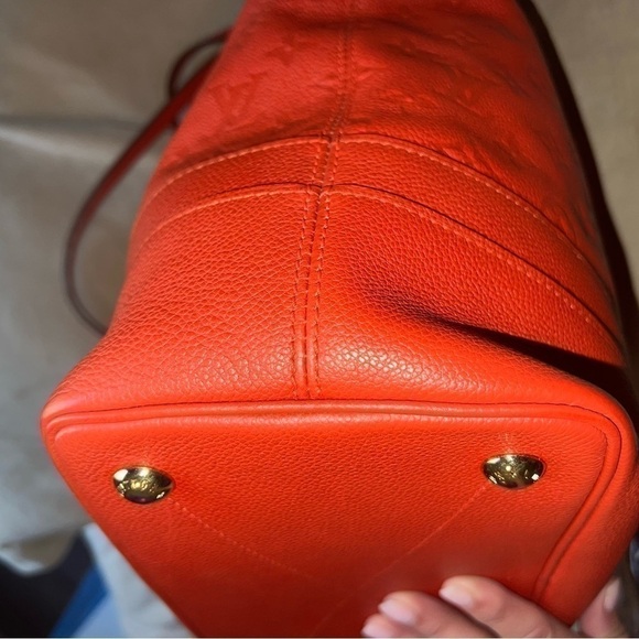 LOUIS VUITTON EMPREINTE LEATHER RED CITADINE PM TOTE BAG - Picture 9 of 14